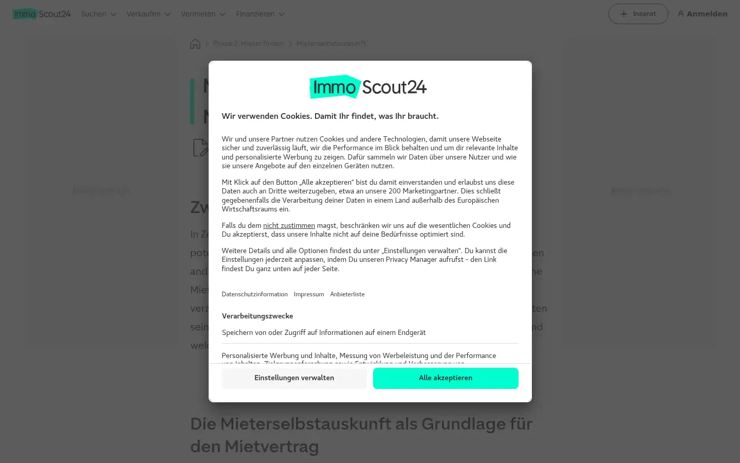Screenshot of immobilienscout24.at