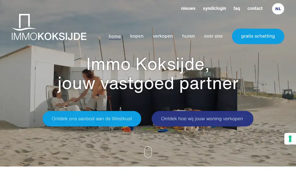 Screenshot of immokoksijde.be
