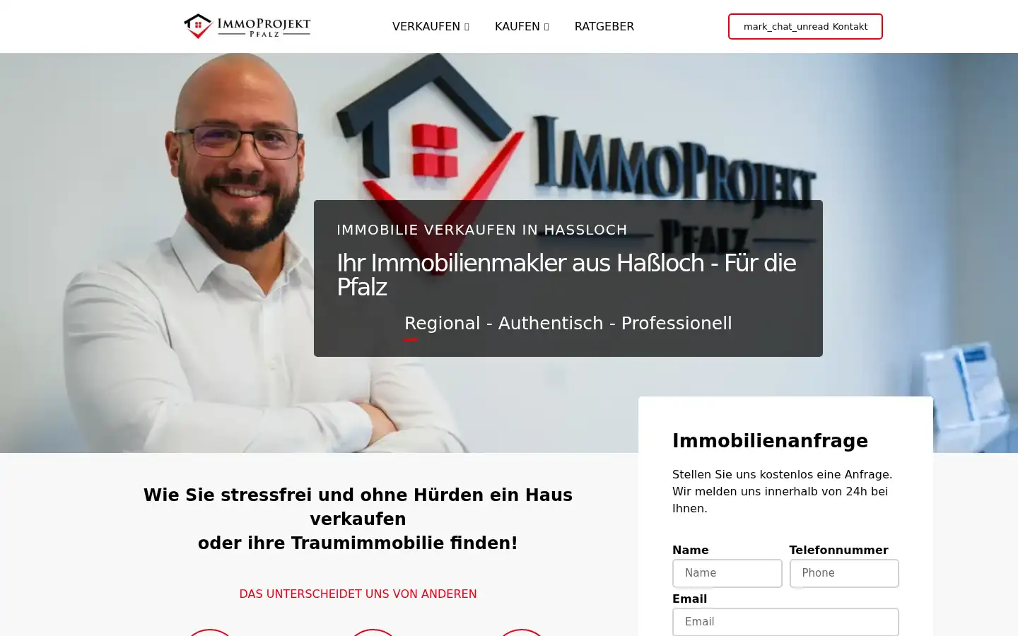 Screenshot of immoprojekt-pfalz.de