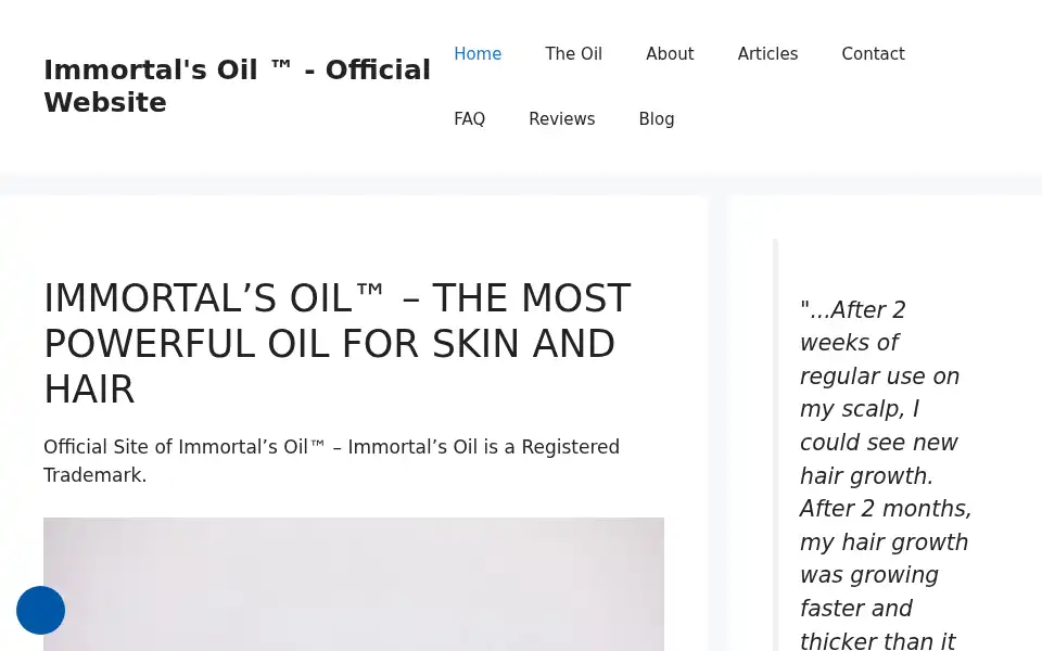 Screenshot of immortalsoil.com