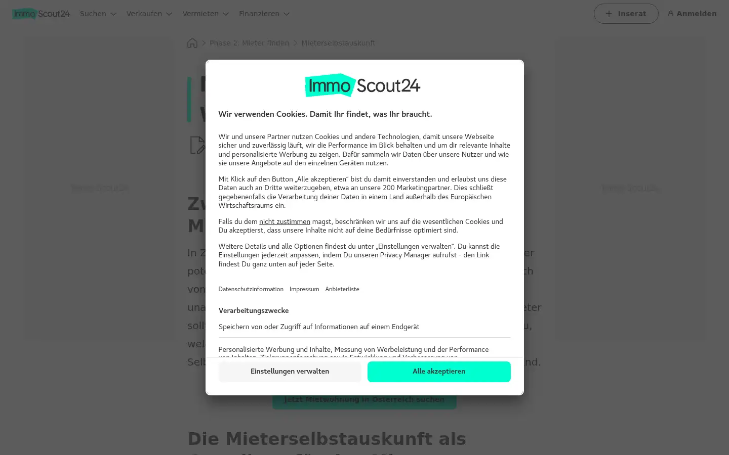 Screenshot of immoscout24.at
