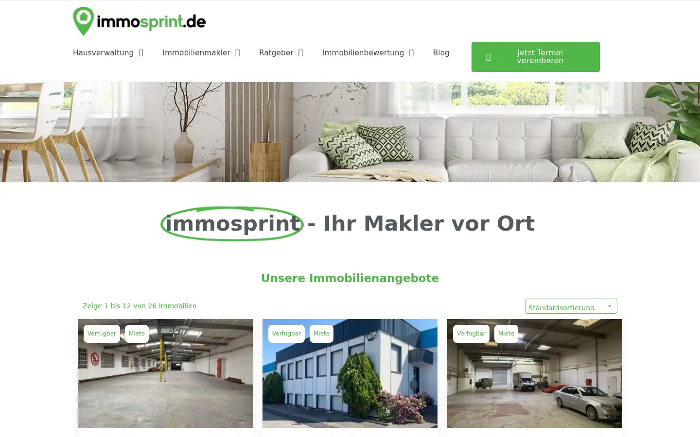 Screenshot of immosprint.de