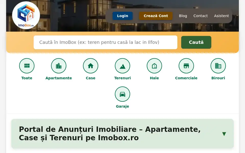 Screenshot of imobox.ro