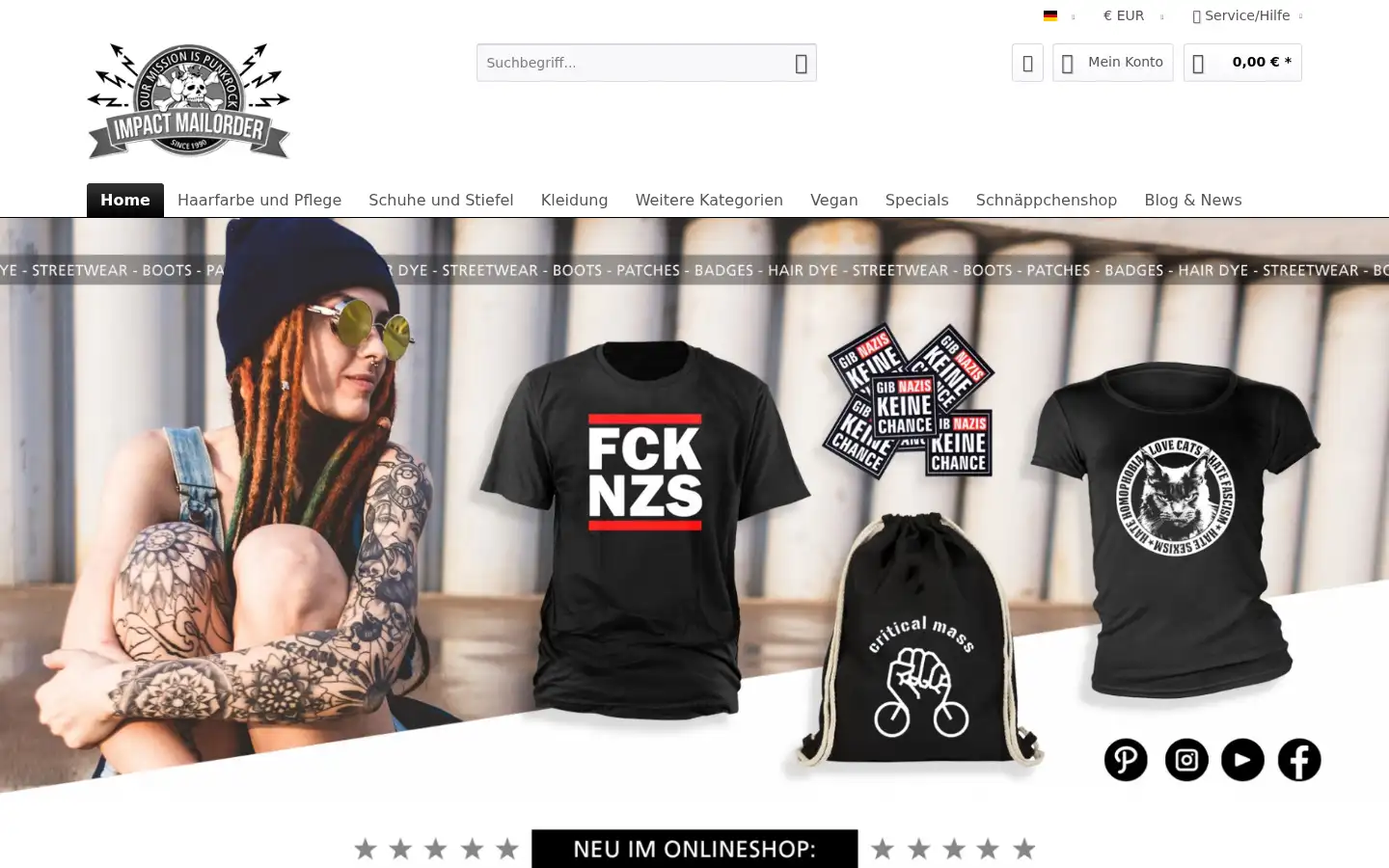 Screenshot of impact-mailorder.de