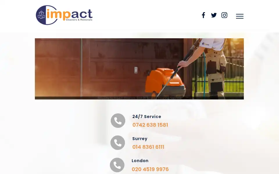 Screenshot of impactcleaners.co.uk