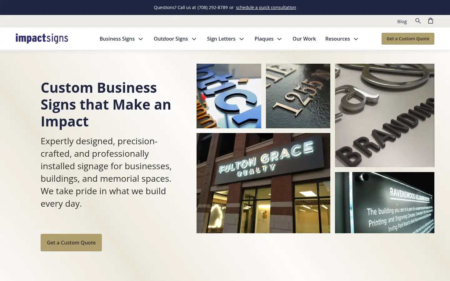 Screenshot of impactsigns.com