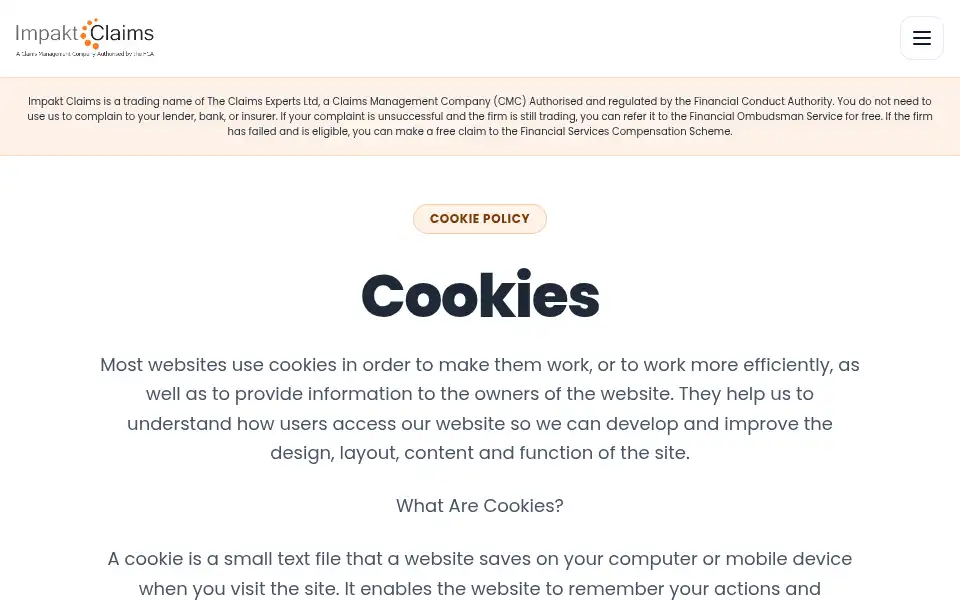 Screenshot of impaktclaims.co.uk