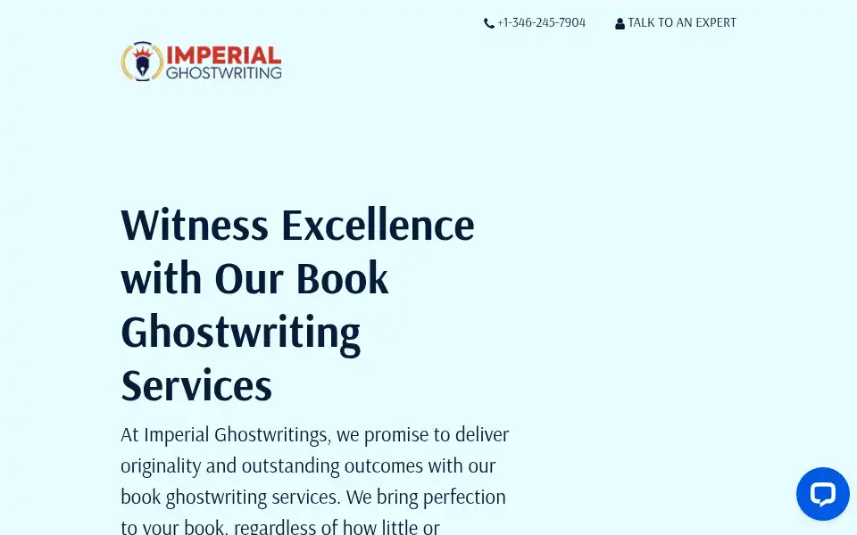 Screenshot of imperialghostwriting.com