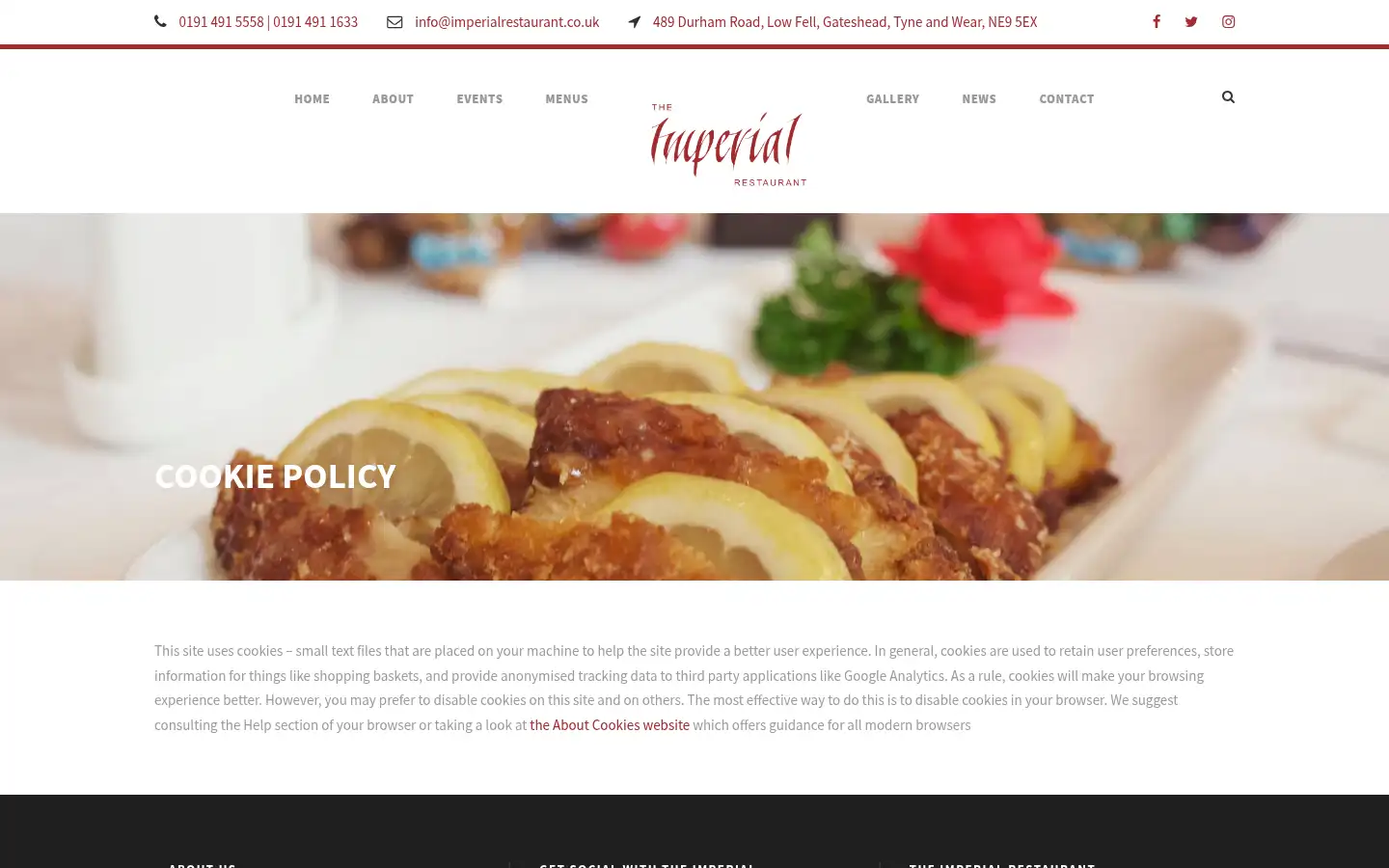 Screenshot of imperialrestaurant.co.uk