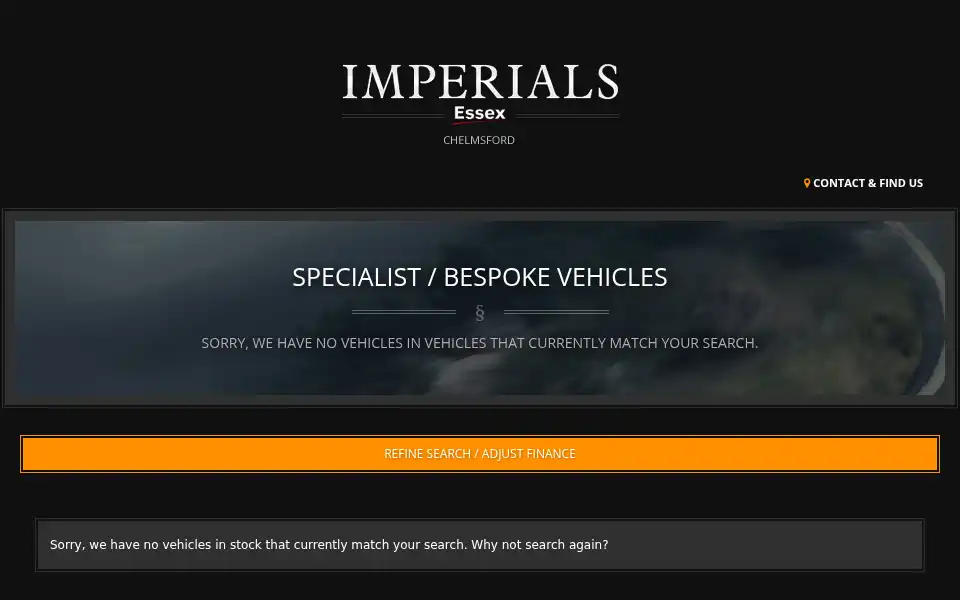 Screenshot of imperials.co.uk