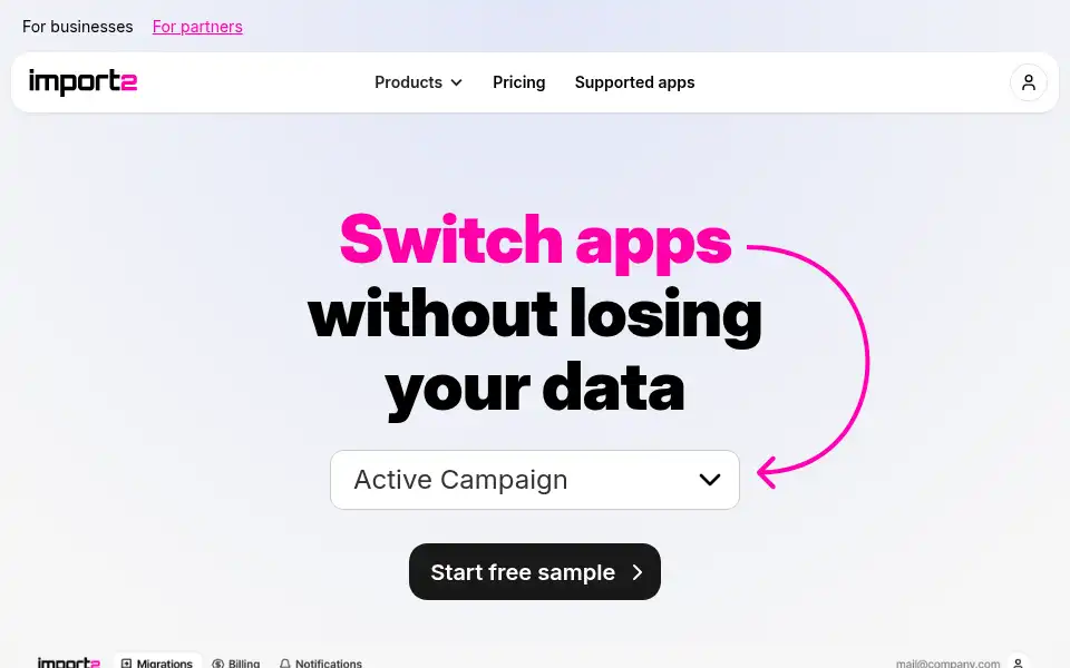 Screenshot of import2.com