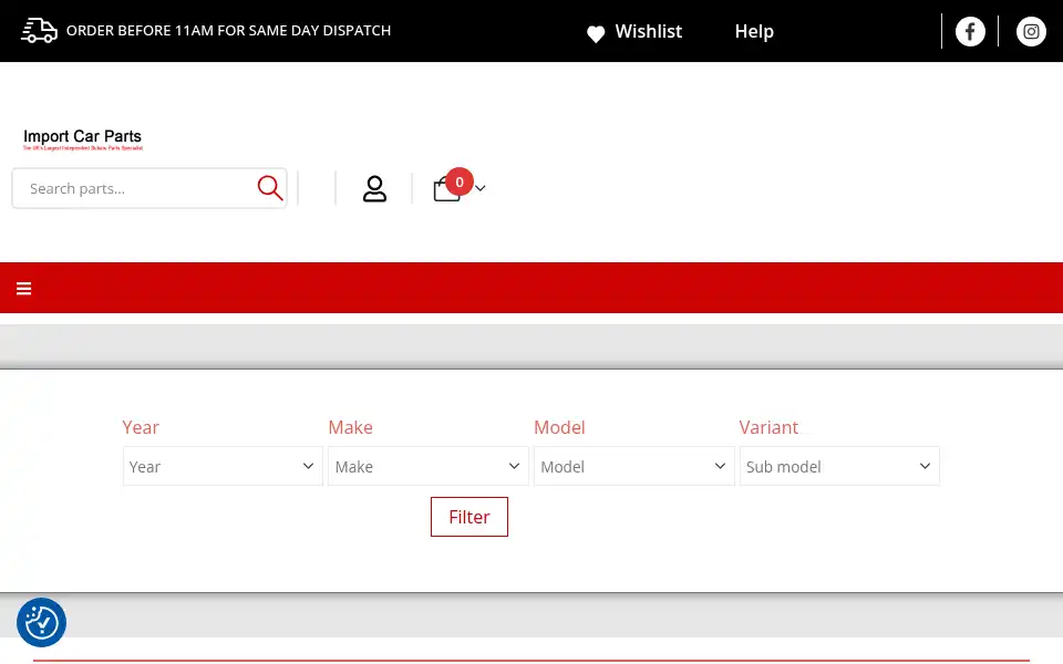 Screenshot of importcarparts.co.uk