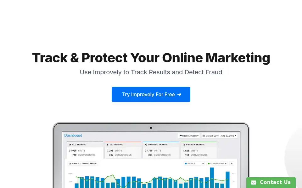 Screenshot of improvely.com