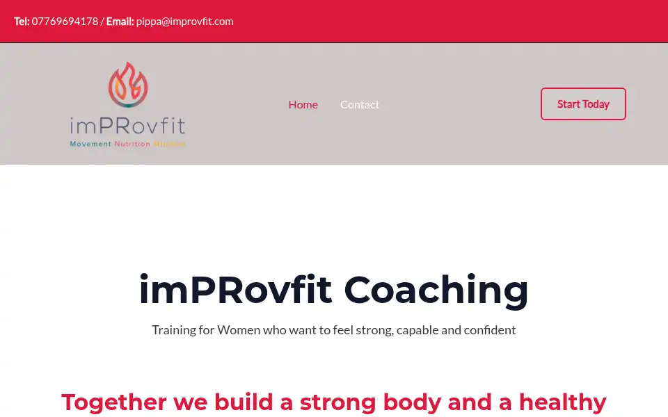 Screenshot of improvfit.co.uk