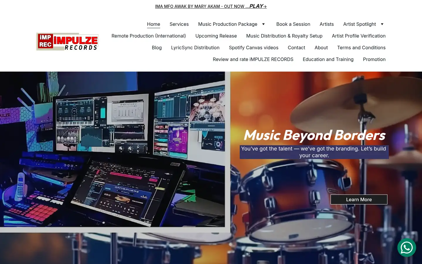 Screenshot of impulzerecords.com