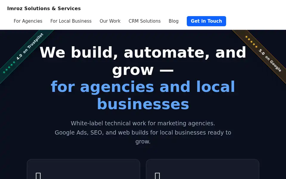 Screenshot of imrozsolutions.com