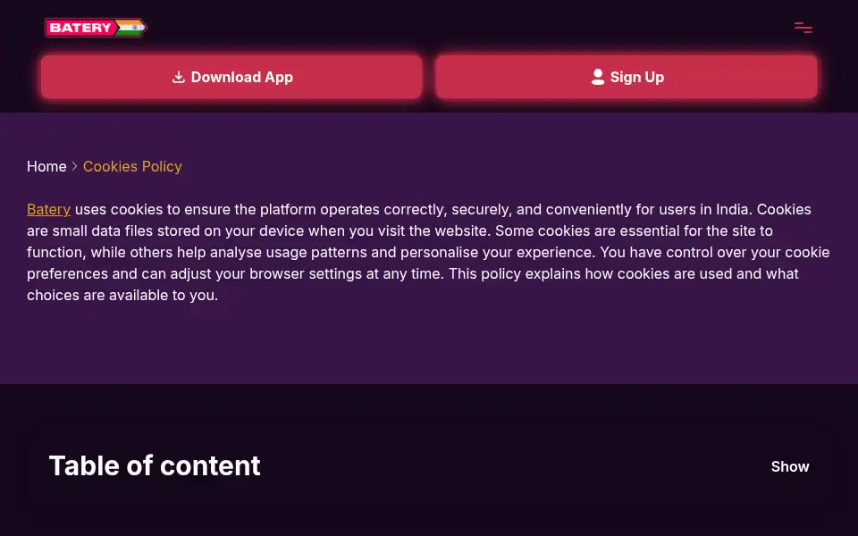 Screenshot of in-batery-bet.net