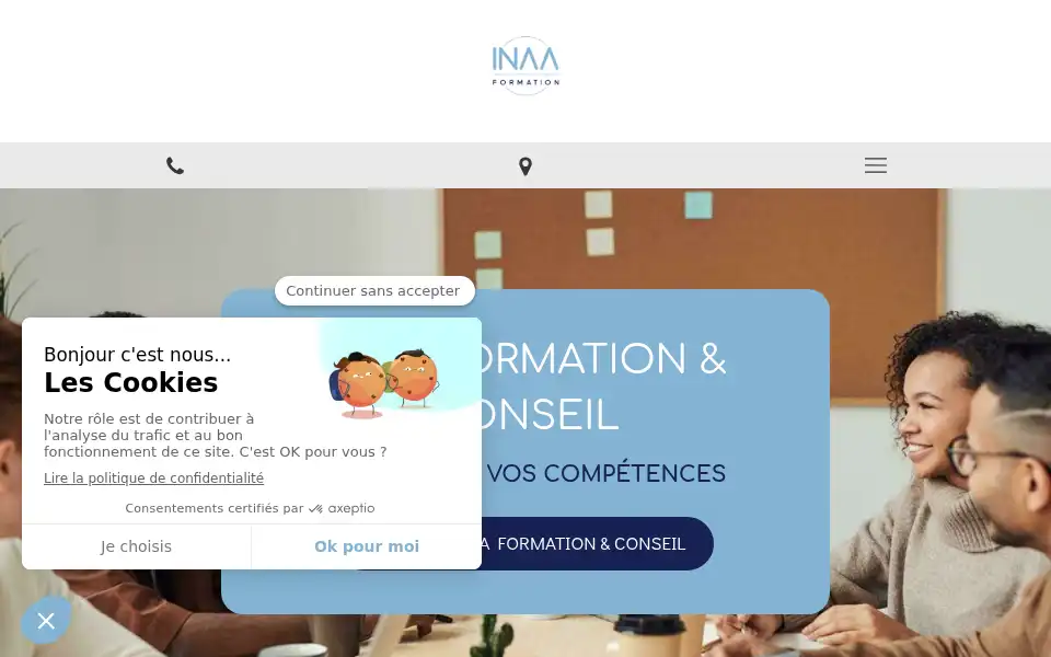Screenshot of inaaformation.fr
