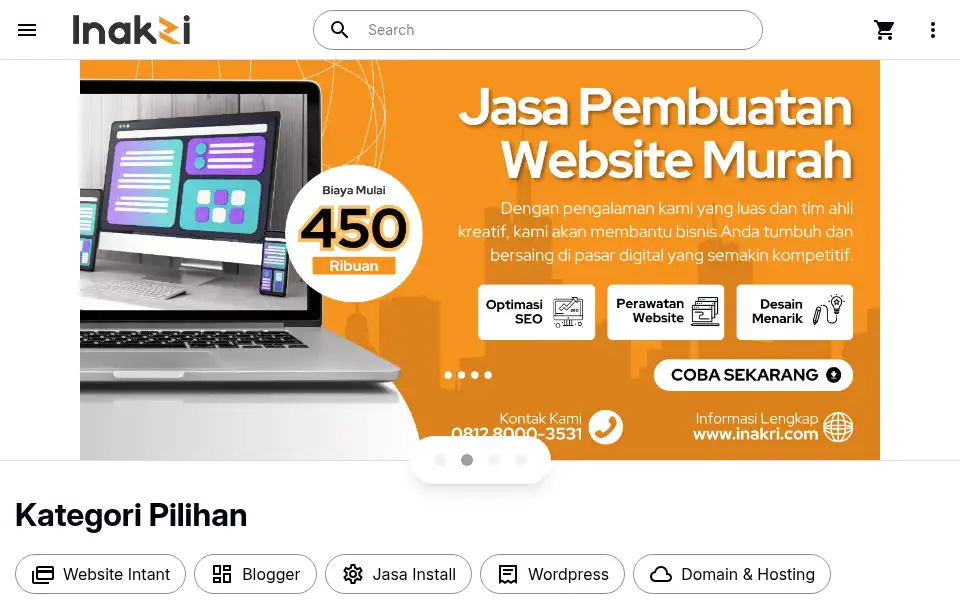 Screenshot of inakri.com