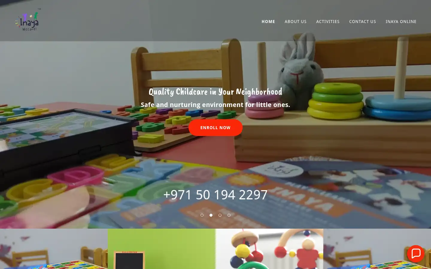 Screenshot of inayachildcare.com