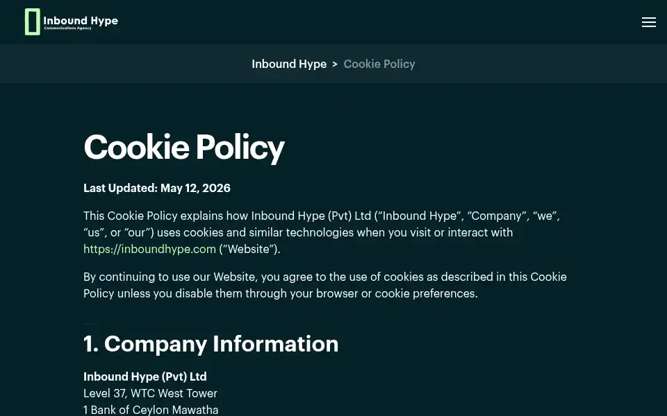 Screenshot of inboundhype.com