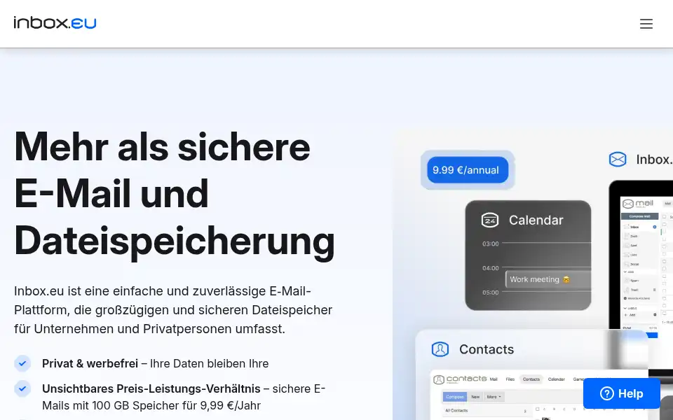 Screenshot of inbox.eu
