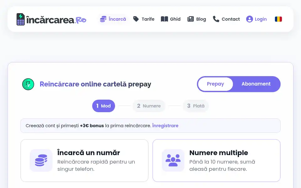 Screenshot of incarcarea.ro