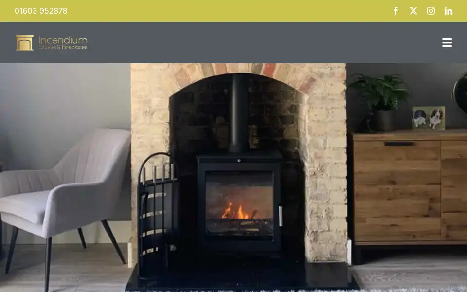 Screenshot of incendiumfireplaces.co.uk