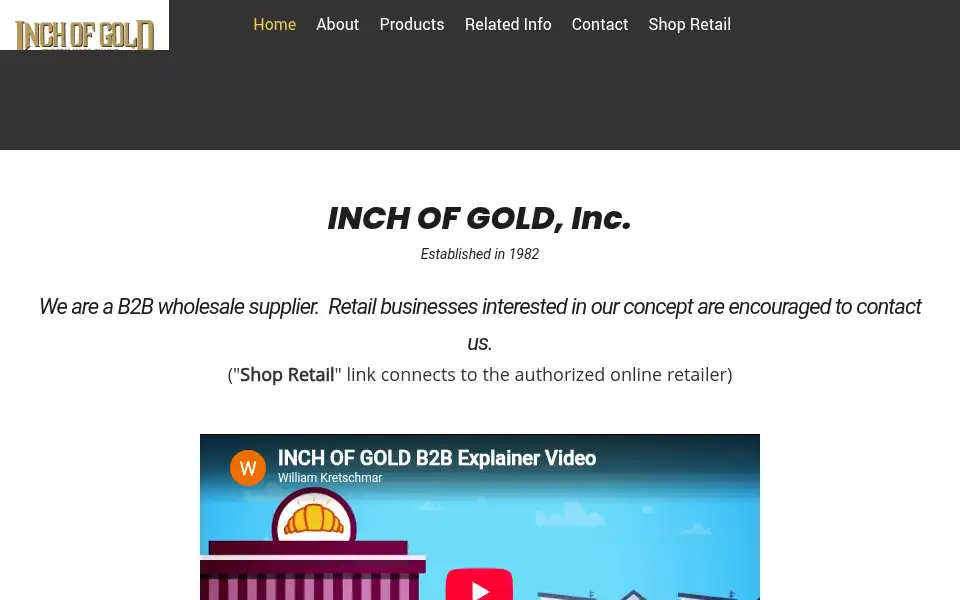 Screenshot of inchofgold.com