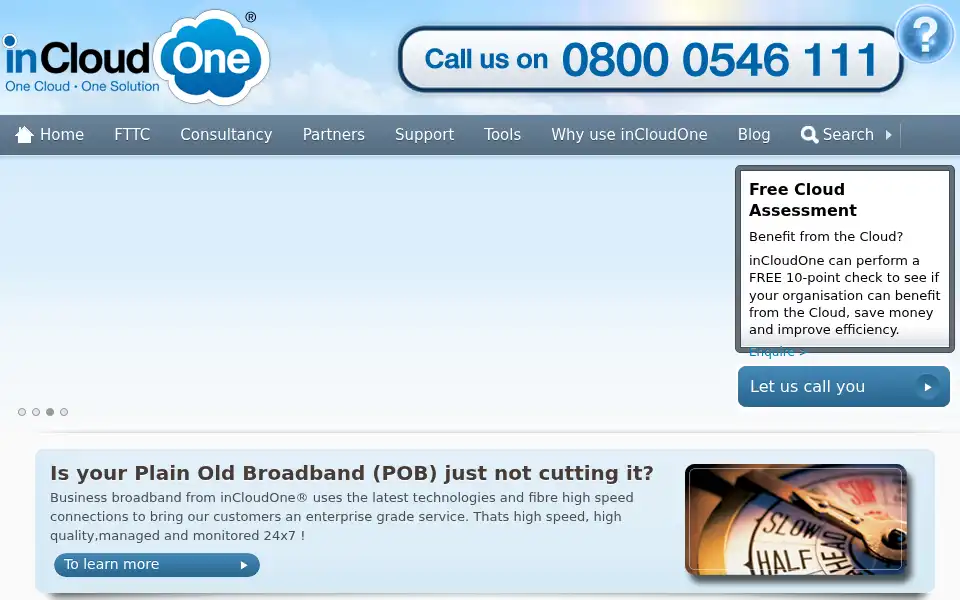 Screenshot of incloudone.com