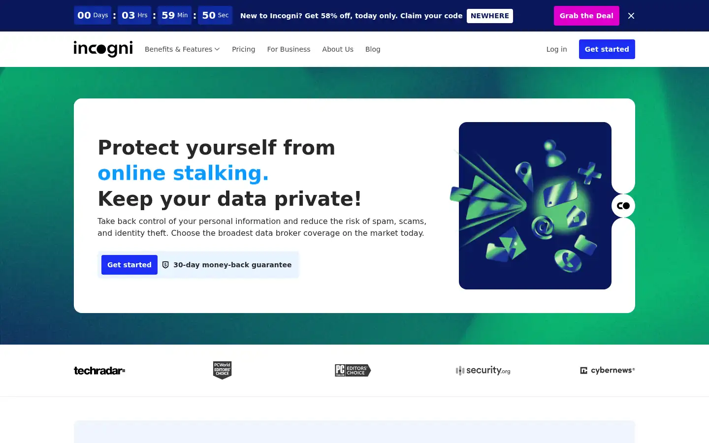 Screenshot of incogni.com
