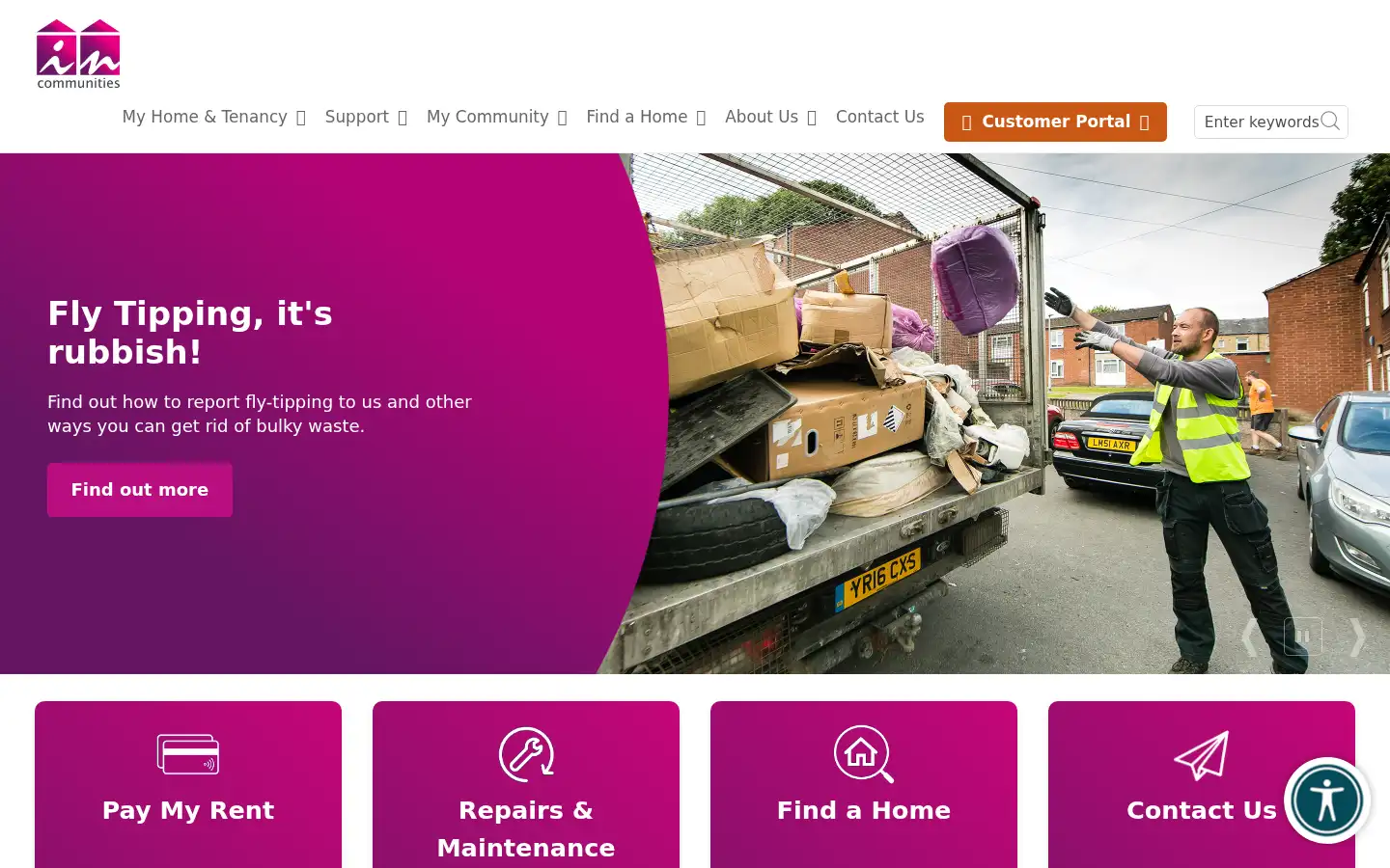 Screenshot of incommunities.co.uk