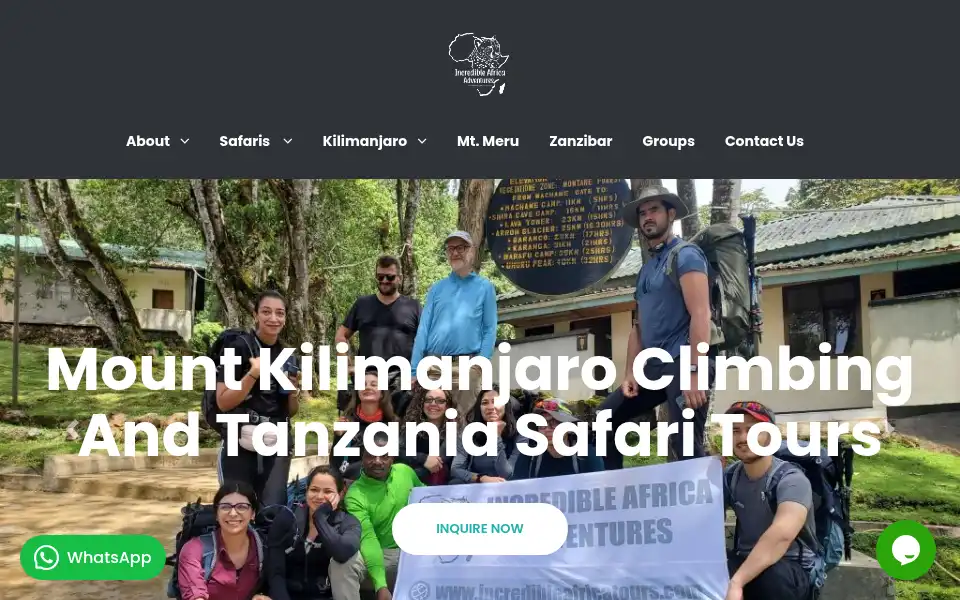 Screenshot of incredibleafricatours.com