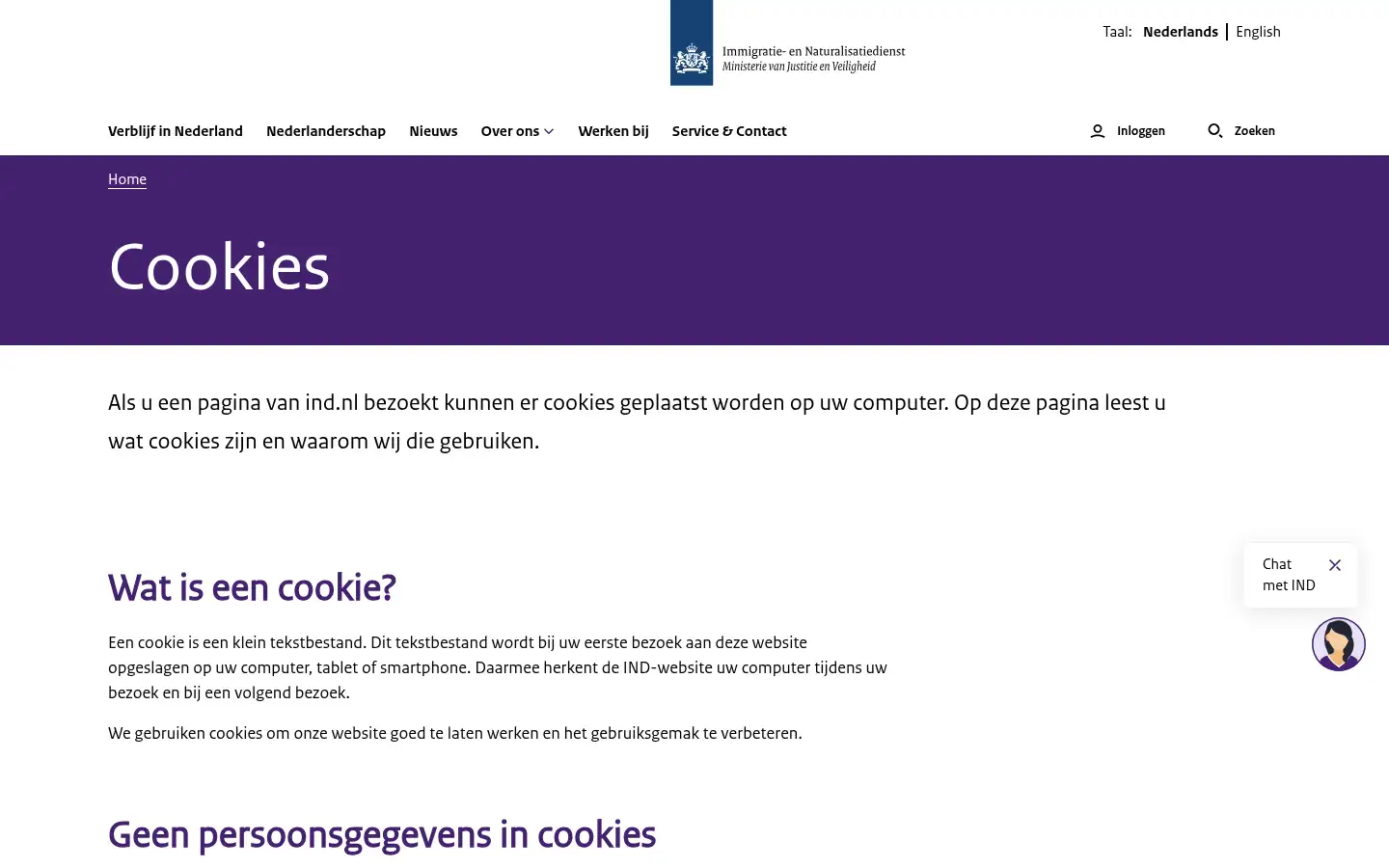 Screenshot of ind.nl