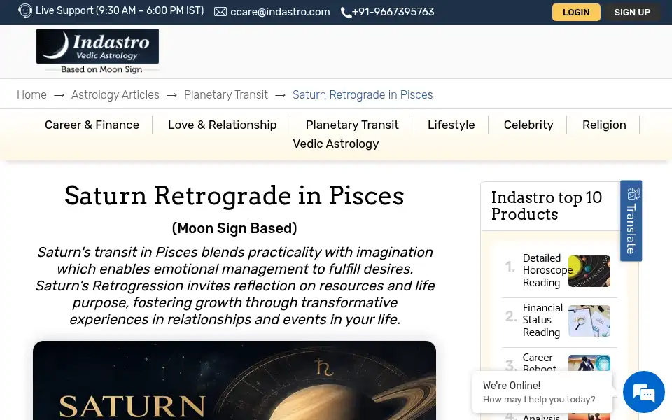 Screenshot of indastro.com