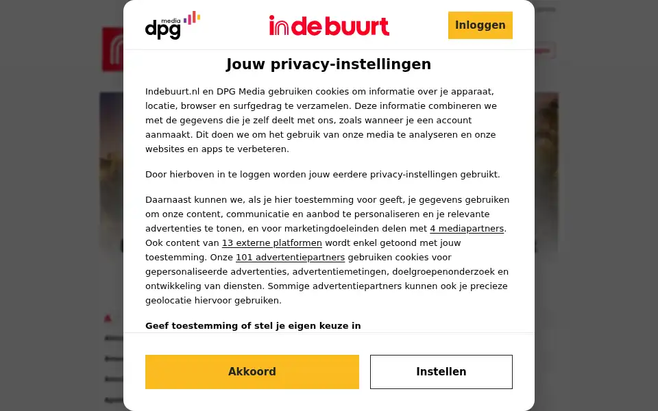 Screenshot of indebuurt.nl