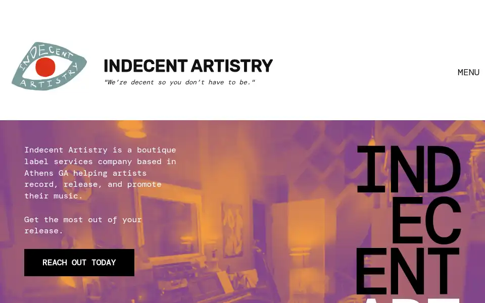 Screenshot of indecentartistry.com