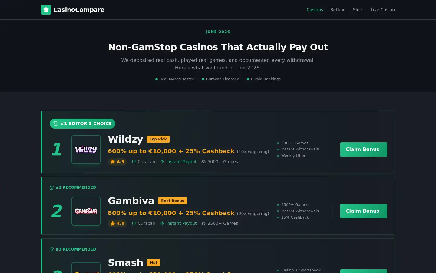 Screenshot of independentcasinos.site