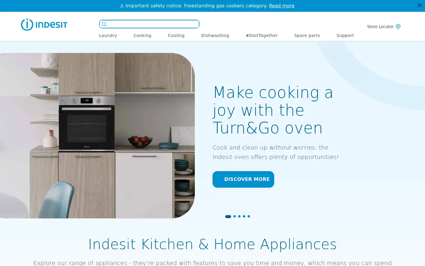 Screenshot of indesit.co.uk