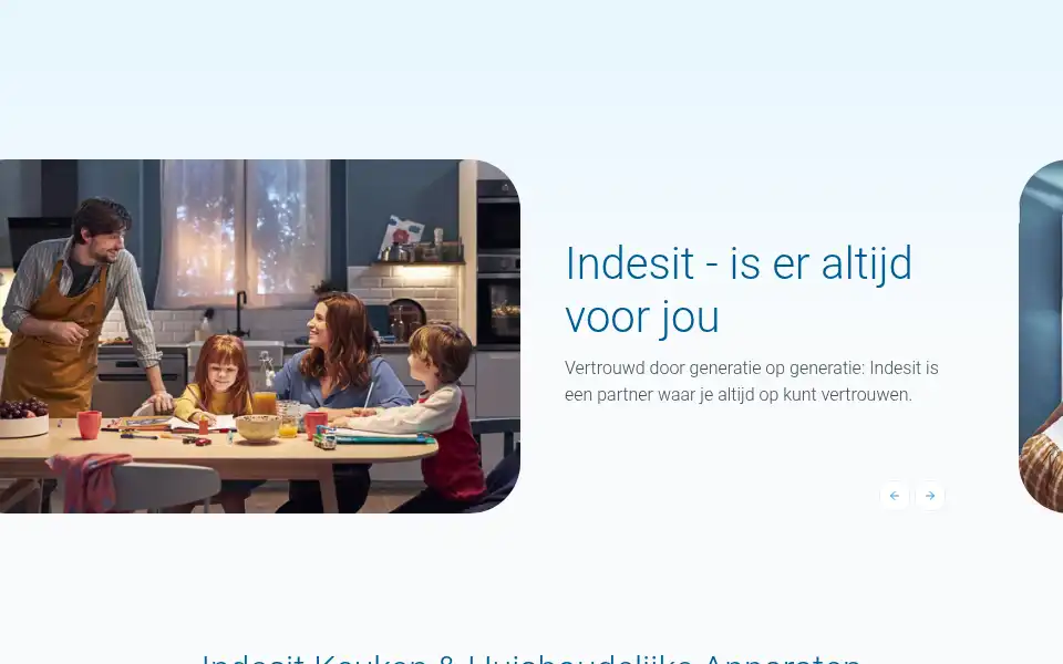Screenshot of indesit.nl