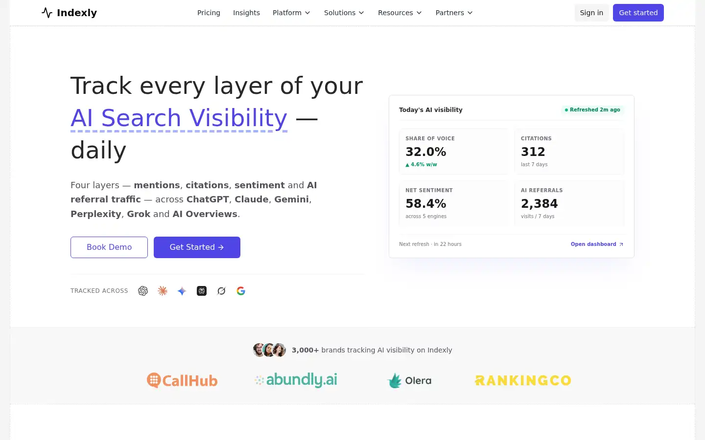 Screenshot of indexly.ai