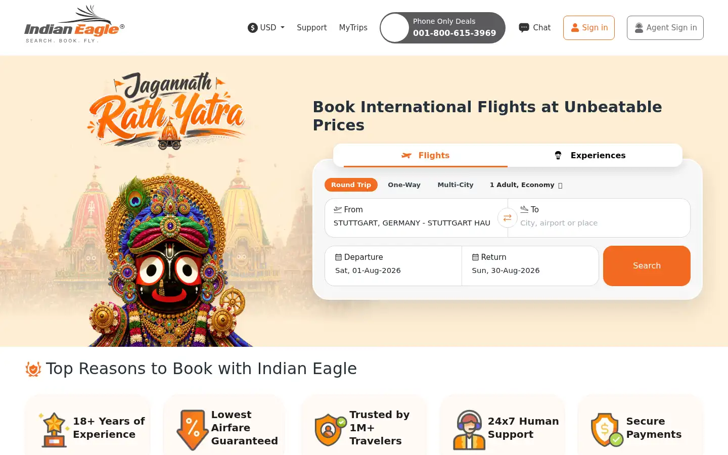 Screenshot of indianeagle.com