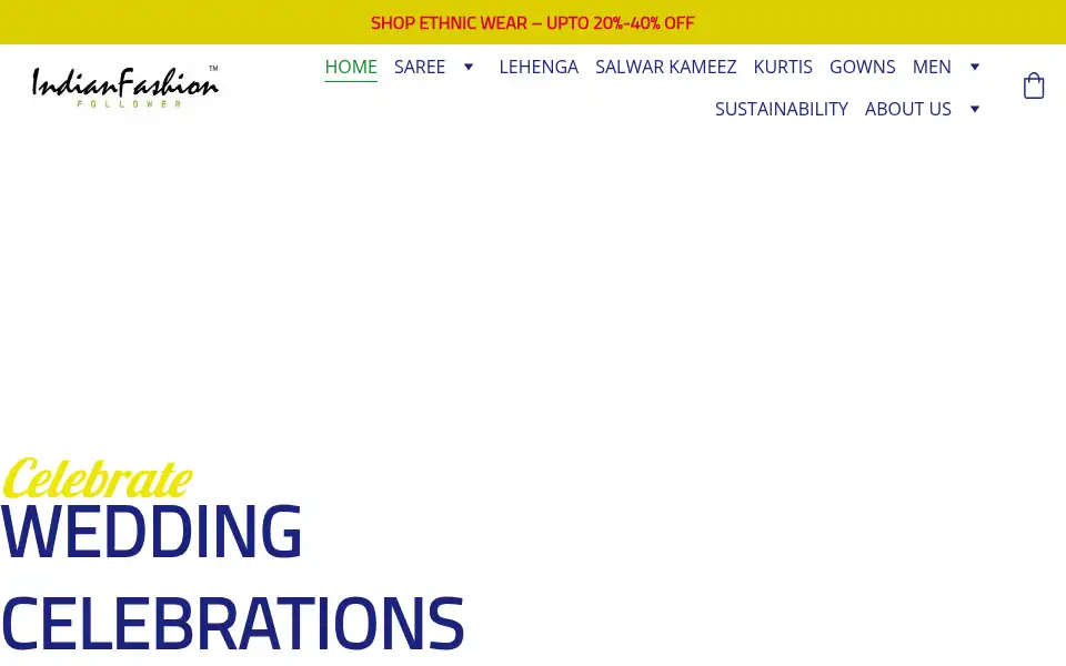 Screenshot of indianfashionfollower.com