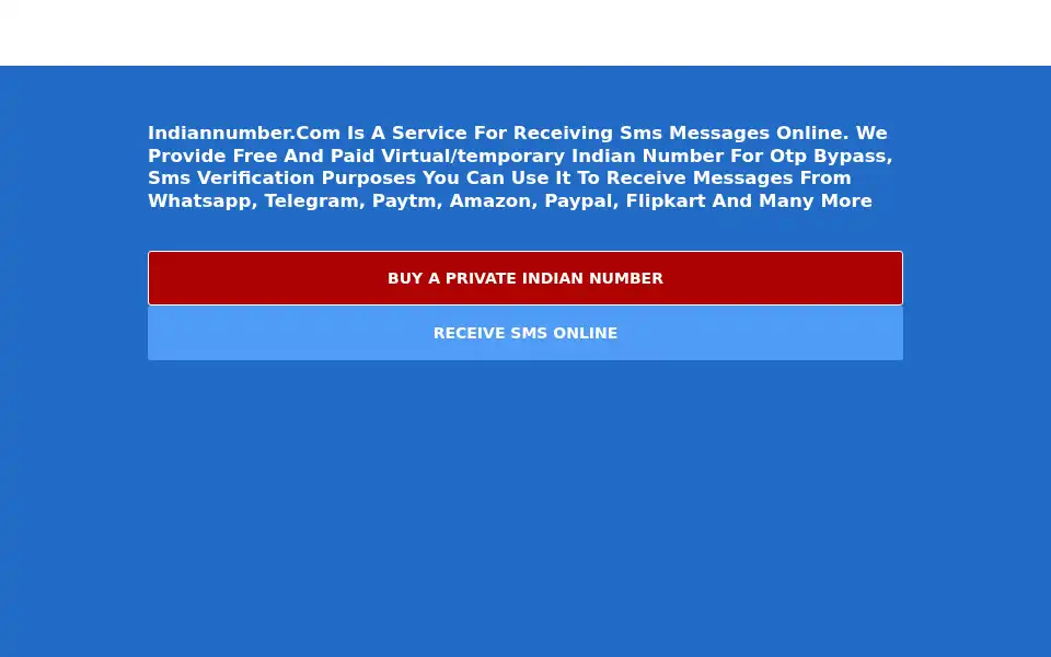 Screenshot of indiannumber.com