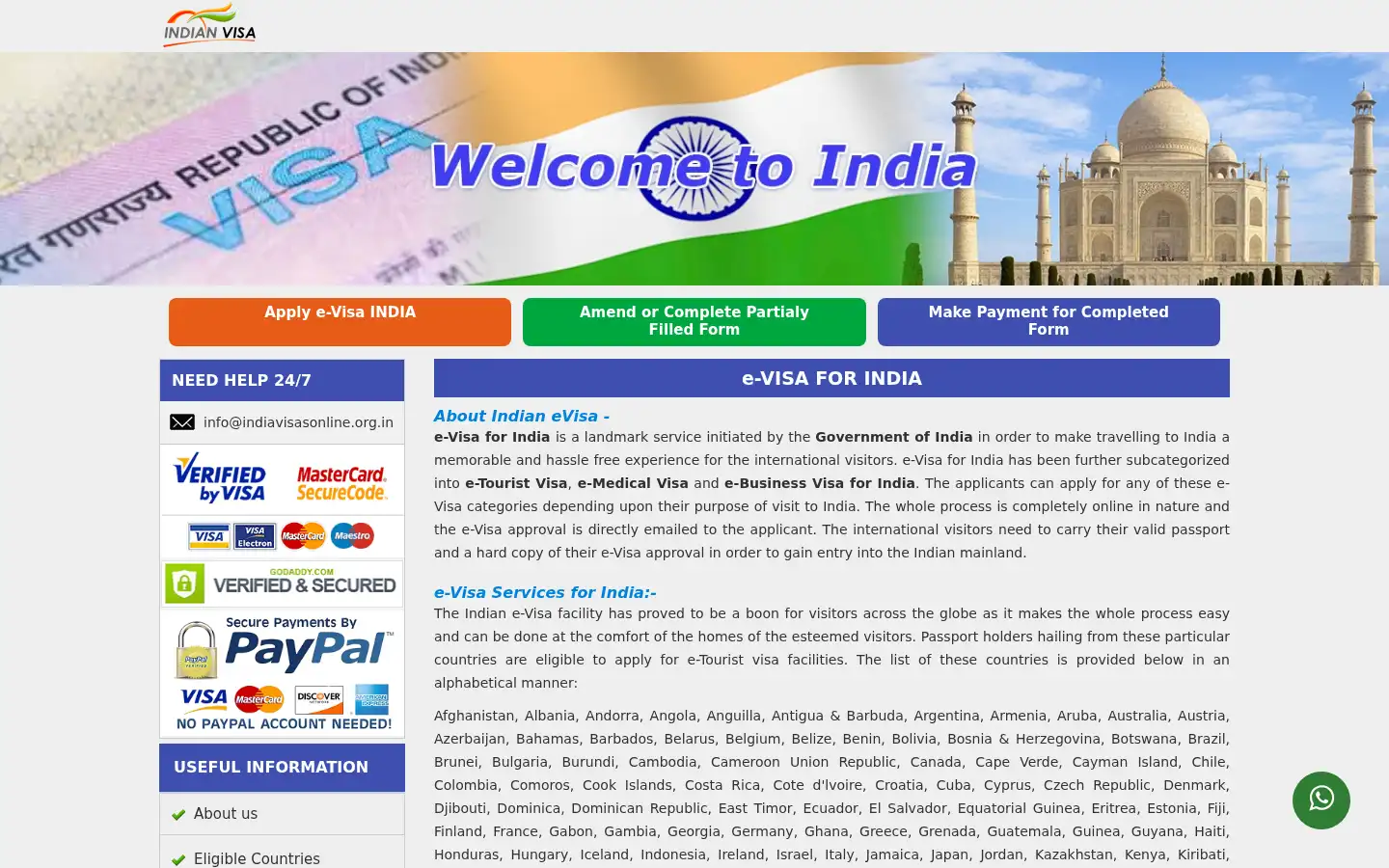Screenshot of indiansvisa.org.in