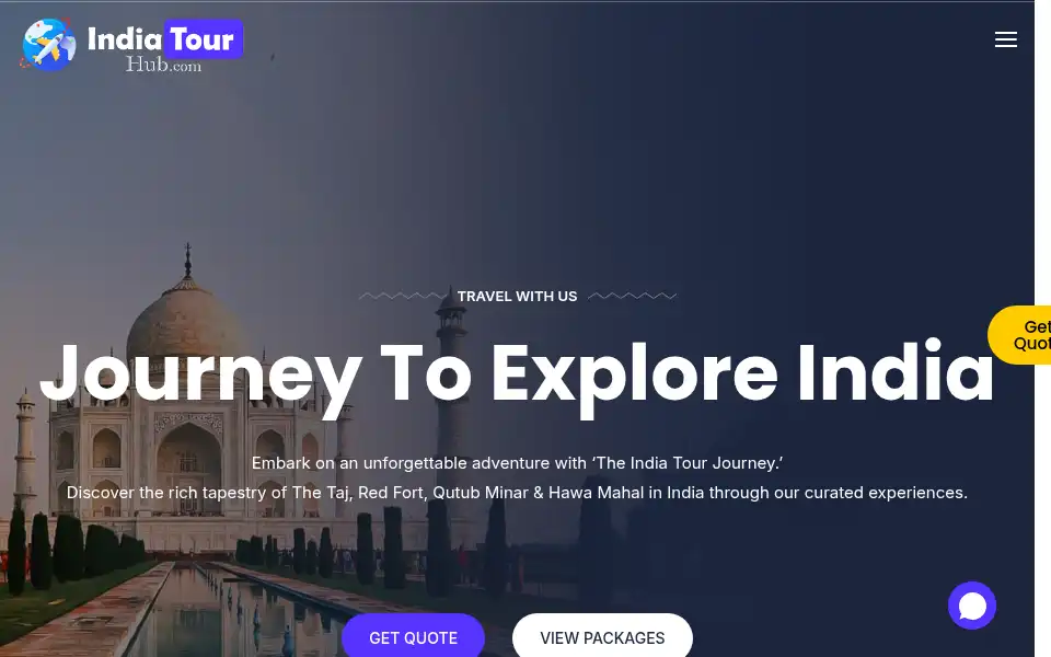 Screenshot of indiatourhub.com