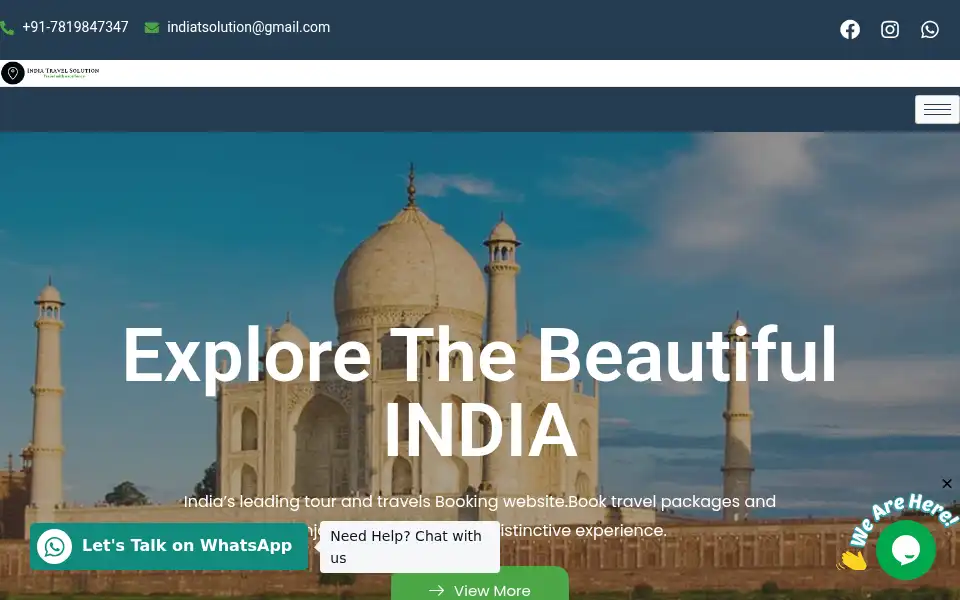 Screenshot of indiatravelsolution.com