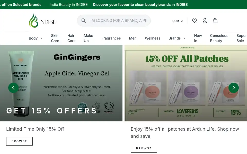 Screenshot of indibe.com
