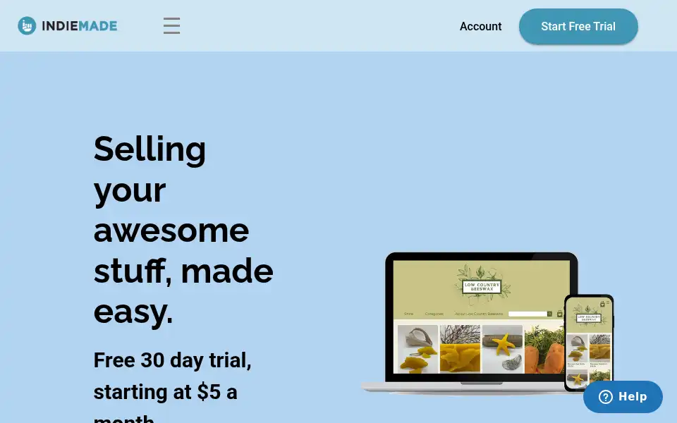 Screenshot of indiemade.com