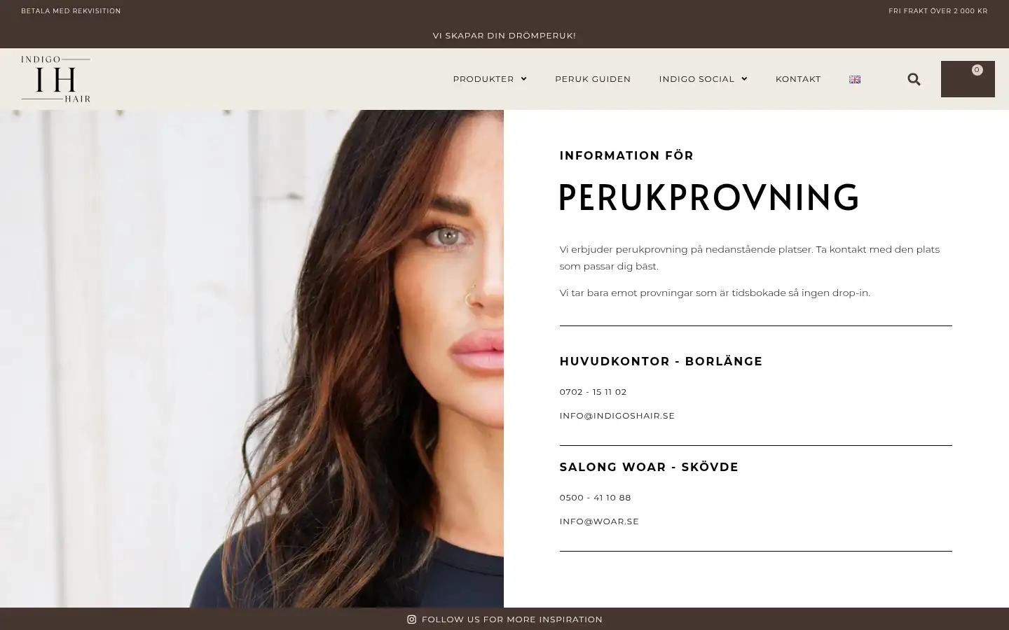 Screenshot of indigoshair.se
